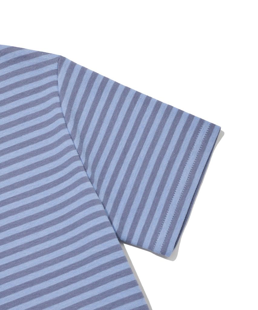 RETRIEVER CLUB Layered Stripe Crop Tee [Blue]