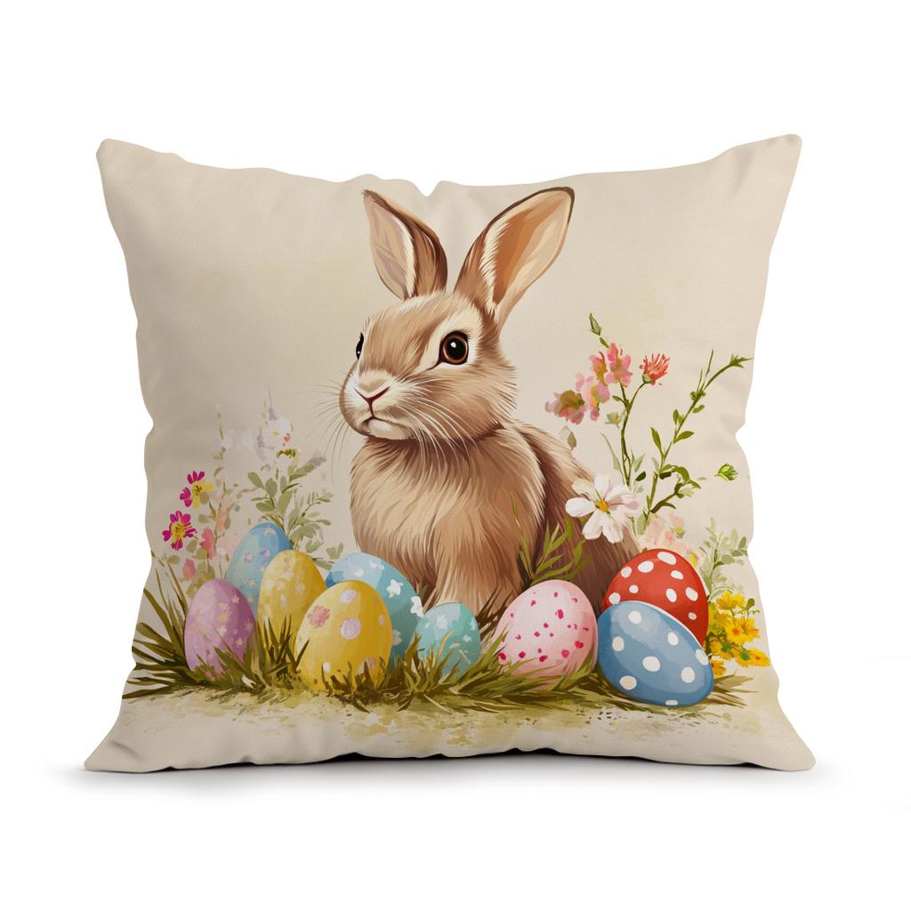 Easter Vintage Illustration Cushions Pillowcase Polyester Cushion Cover Throw Pillow Pillowcover Home Car Sofa Decor