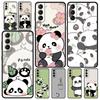 Phone Case For Samsung Galaxy S24 S23 S22 Ultra S20 S21 FE 5G S10 S9 Plus S10E S8 S7 Edge Soft Cover Cute Panda Climbing Bamboo