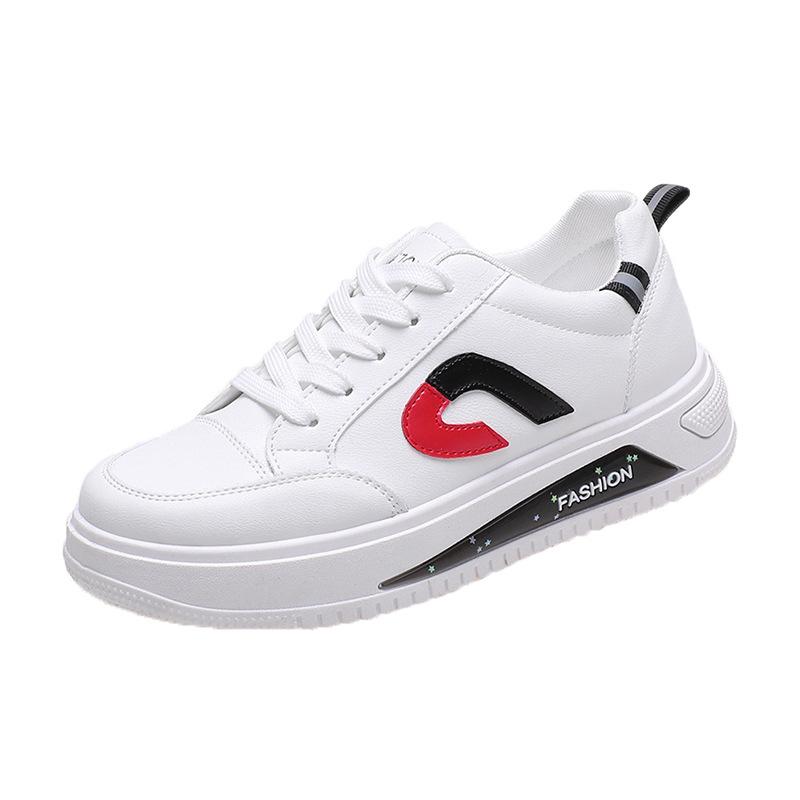 Soft Leather Little White Shoes Women's New Casual Lace-up Platform Sports Shoes Student Fashion Board Shoes Women
