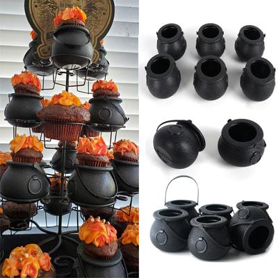 Mini Black Children's Candy Buckets Trick or Treat Witch Pot Candy Buckets Black Witch Small Props Halloween Party Decoration