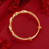 Gold-Plated Starry Dragon & Phoenix Push-Pull Women's Bangle - Non-Fading, High-End Jewelry