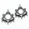 2pcs 31x26mm Porous Earring Connector For Jewelry Making Antique Silver Color Fit 10mm Cabochon