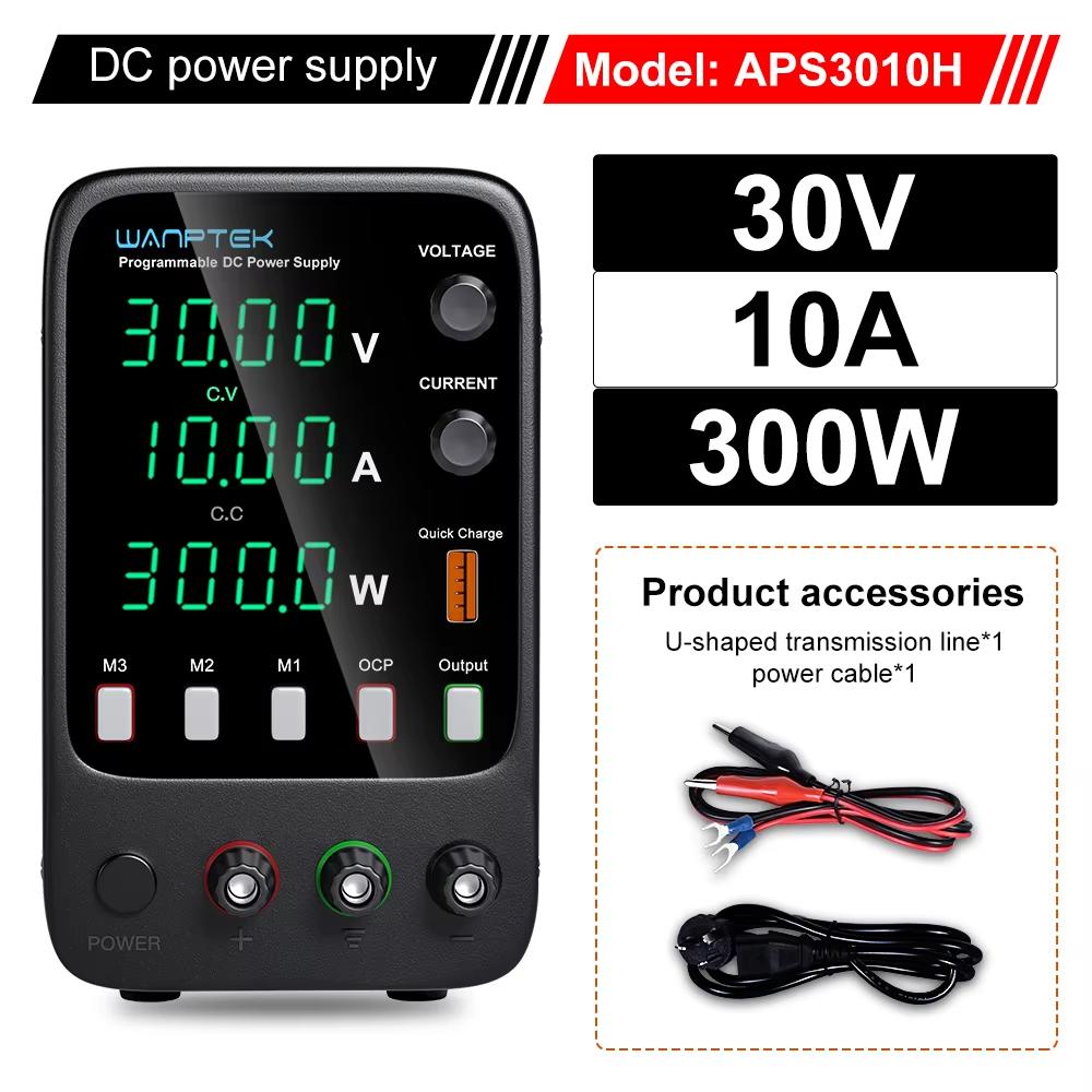 2025 Nový programovatelný DC napájecí zdroj WPS3010H Laboratorní údržba Pracovní stůl 30V 10A Regulátor napěťového proudu AC 220V