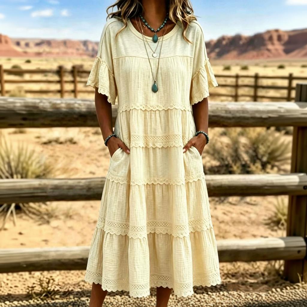 Women's Plus Size Casual Color Round Neck Loose Fit Shirt Dress for Everyday Wear