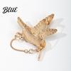 Sweater Brooch Pin Rhinestone Hummingbird Pin Oil Dripping Bird Lapel Jackets Decorative Badge Cardigan Coat Suits Accessories Jewelry Gift