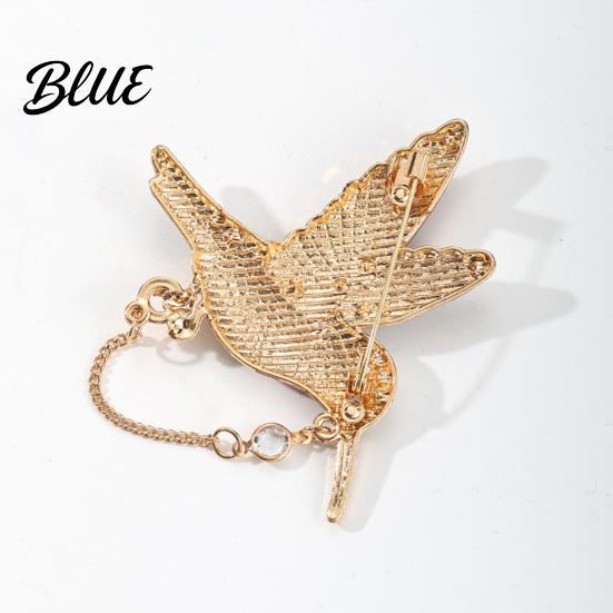 Sweater Brooch Pin Rhinestone Hummingbird Pin Oil Dripping Bird Lapel Jackets Decorative Badge Cardigan Coat Suits Accessories Jewelry Gift