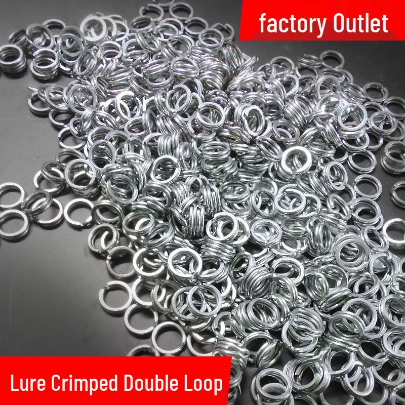 Double Loop Swivel Fishing Lure Ring - Strong Artificial Bait Spinner Connector 0.6mm Wire Diameter, 3mm Inner Diameter
