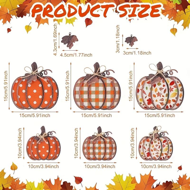 6 Stück Vintage Kürbis Herbst Orange Braun Tischdecke Platzset Esszimmer Mittelstück Kunstholz Party Bauernhaus Heimdeko