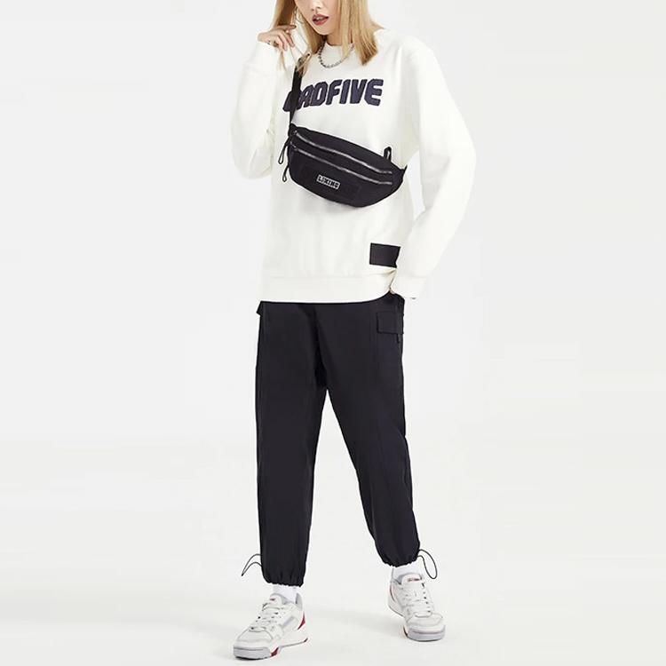 Li Ning Badfive Solid Color Loose Straight Leg Sports Pants Women Pants Black AYKS052-3