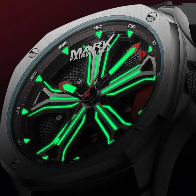 MARK FAIRWHALE Watches for Men 5060 Wheel Caliper Dial Fashion Waterproof Luminous Quartz Wristwatches Men Watches Gift Box