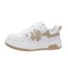 New Versatile Flower Mesh Breathable Thick-soled Women's Leather Versatile Casual Skateboard Shoes