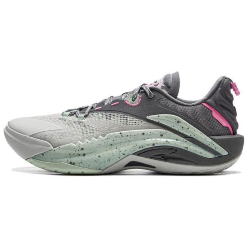 Li-Ning BADFIVE Guerrilla 1 SUPER Men s Low-Top Outdoor Basketball Shoes Grey Cyan Pink ABFV005-3 43.5