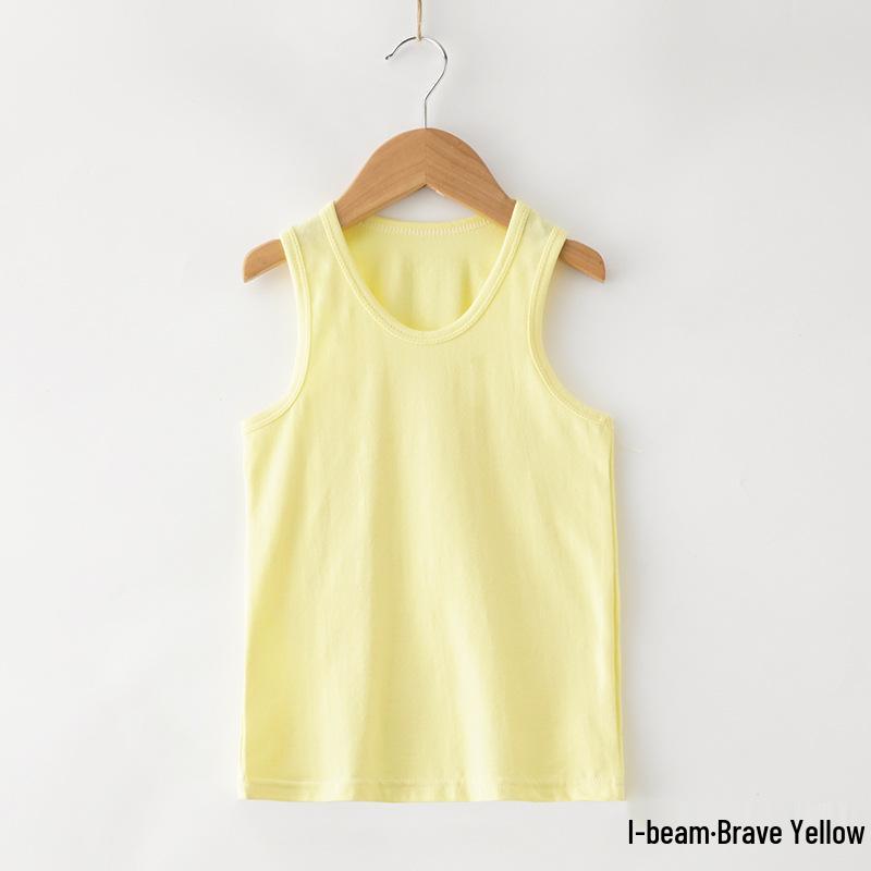 Kids' Summer Lycra Cotton Racerback Tank Top – Breathable Solid Color Base Layer for Boys & Girls