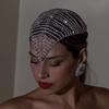 Cappello Elegante Lucido Moda Glitter Bling Fascia Multi-Strato con Strass Copricapo Dorato Catena per Capelli di Cristallo Nightclub