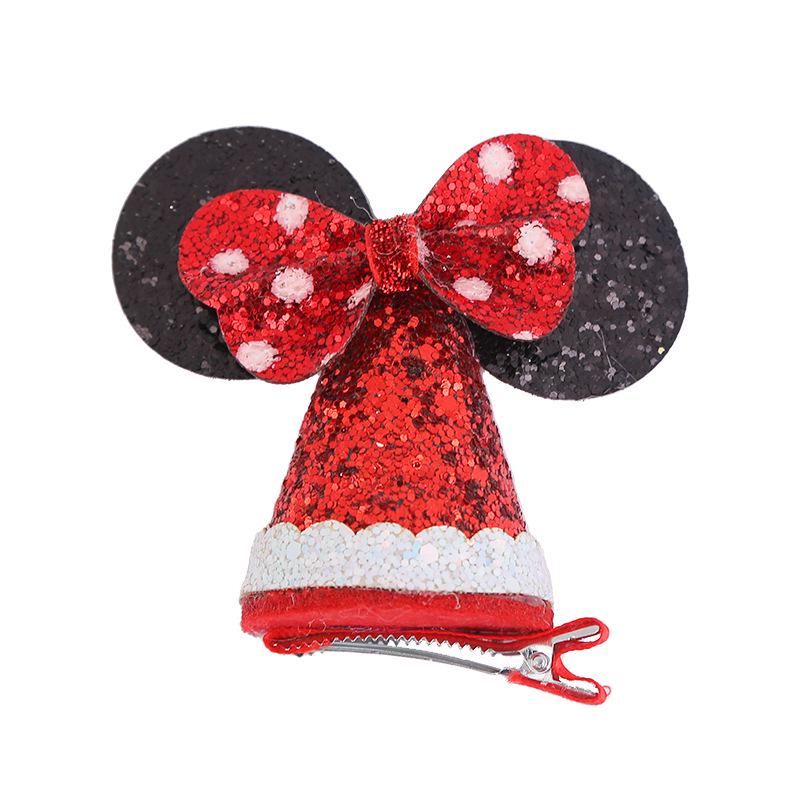 3D Plush Snowflake Christmas Hat Hair Clip - Cute Side Bangs Duckbill Clip for Women