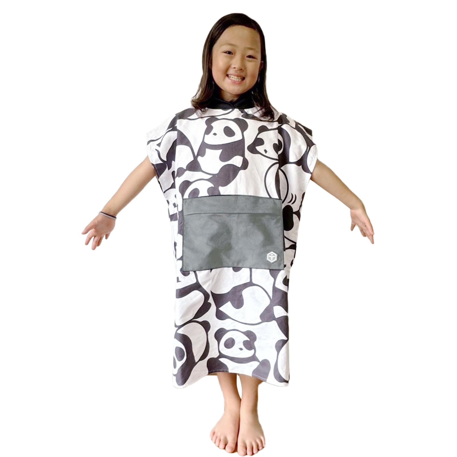 

TaoTech Легкое полотенце для серфинга с капюшоном и карманами Пончо/Банное Пляж, Бассейн, Плавание, Кемпинг, (Дизайн панды/Легкий)