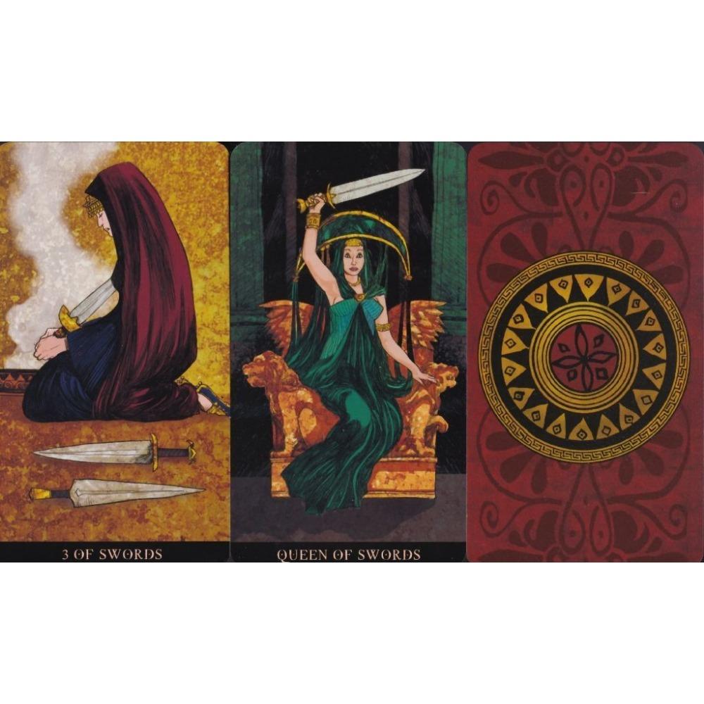 10,3*6cm Circe Tarot 78 ks karet s průvodcem pro začátečníky Červené zlacené okraje