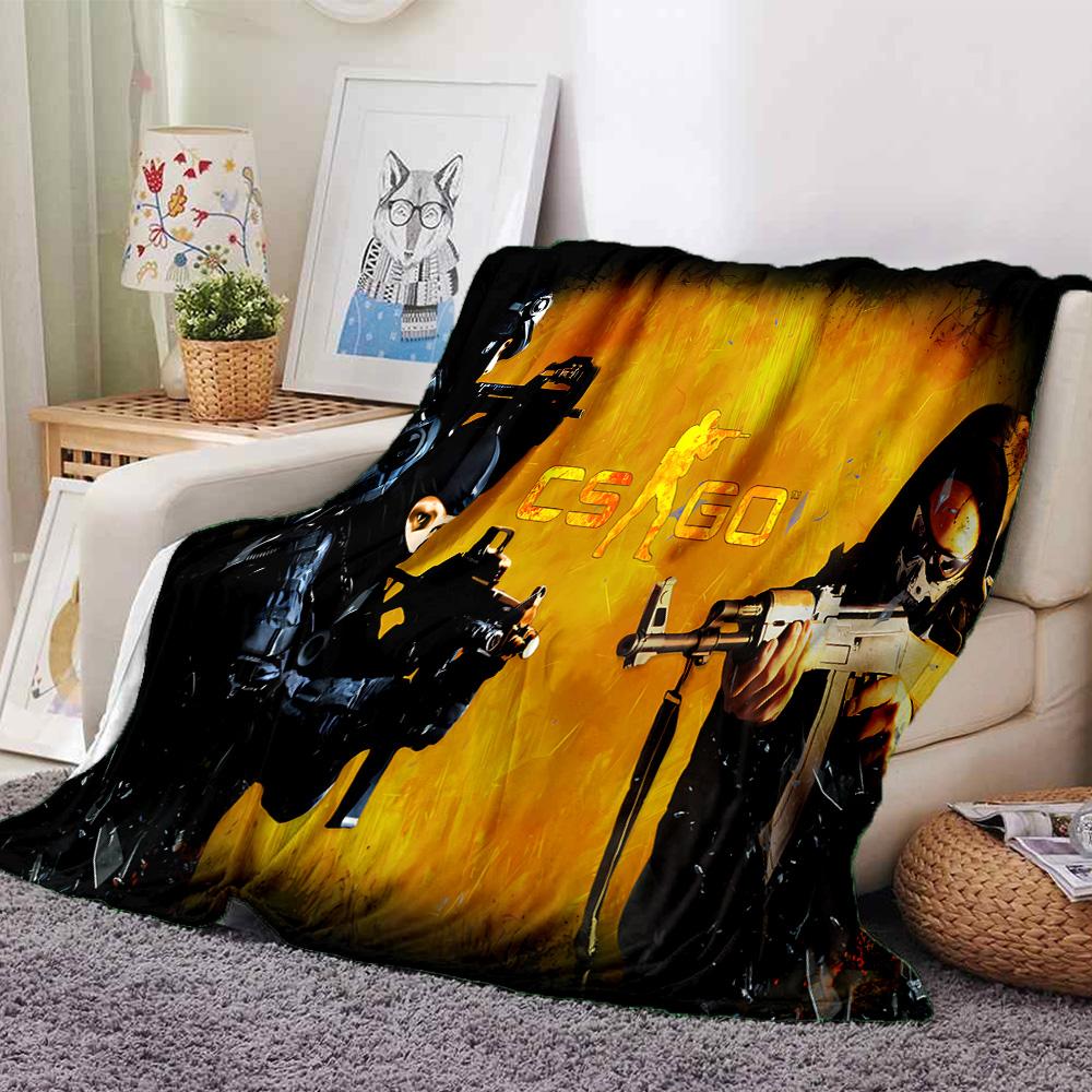 1pc Blanket - C-Counter strike2 CS2 Print Design,Lightweight Blanket for Sofa,Bed- Soft &Warm,Gift for All Seasons