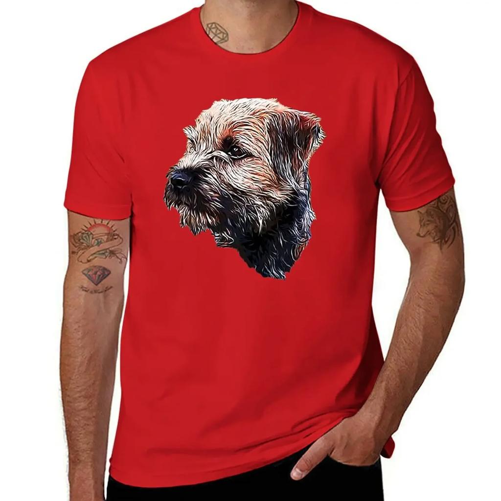 T-shirt Border Terrier grafiche divertenti top abbigliamento uomo