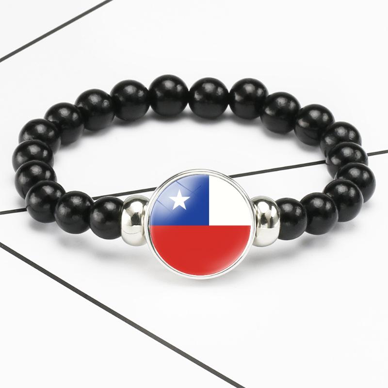 287 Länder Nationalflagge Druckknopf Elastisches Band Perlen Länderflagge Unabhängigkeitstag Perlen Schmuck Perlenarmband