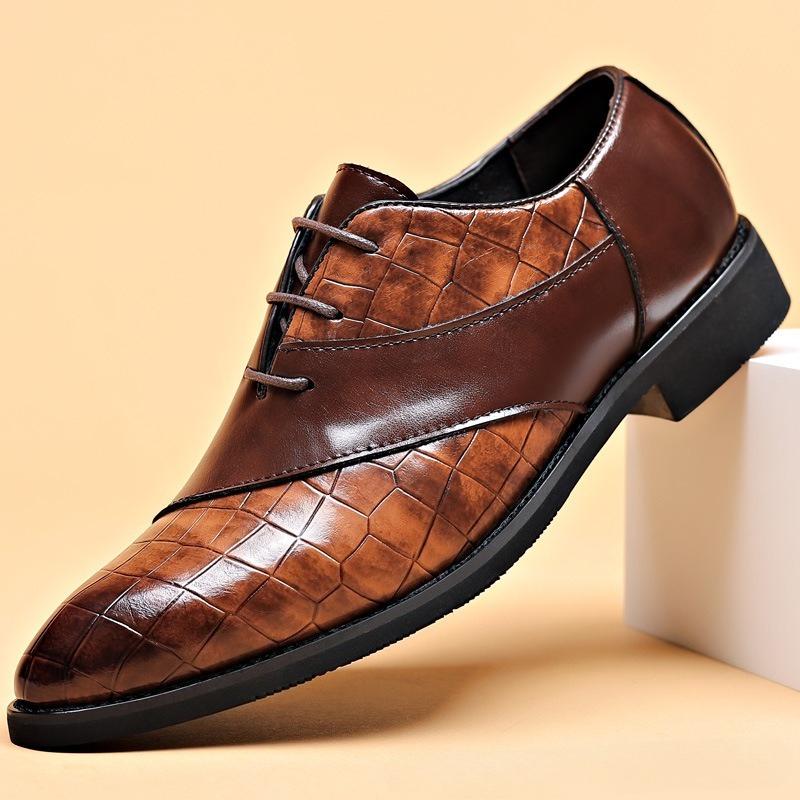 Fashion Classic Luxury Brand Men Leather Shoes Spring Trend Black Patent Leather Men's Dress Shoes Business Oxfords Casual Shoes Plus 48