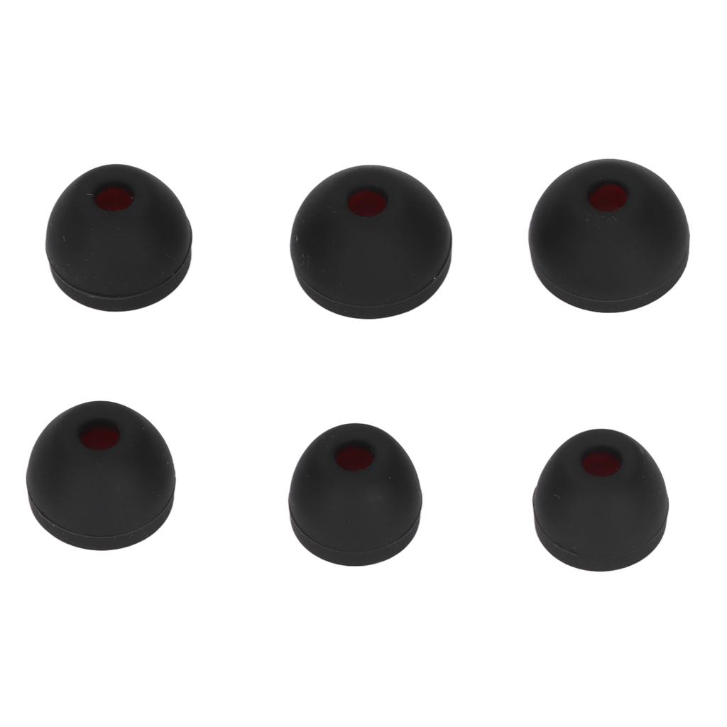3 Rozmiary 6 Szt. Wymienne Wkładki do Uszu Miękkie Silikonowe Końcówki do Uszu Słuchawki Redukujące Szumy do SłuchawekCzerwony Czarny