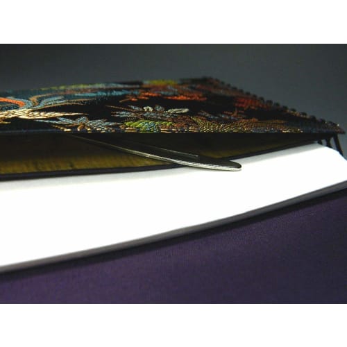 Men's Tea Ceremony Beginner's Set, Urasenke Style, Phoenix Design, Large Tri-Fold Tea Ceremony Utensil Set with Confectionery Cutter Pocket (Synthetic