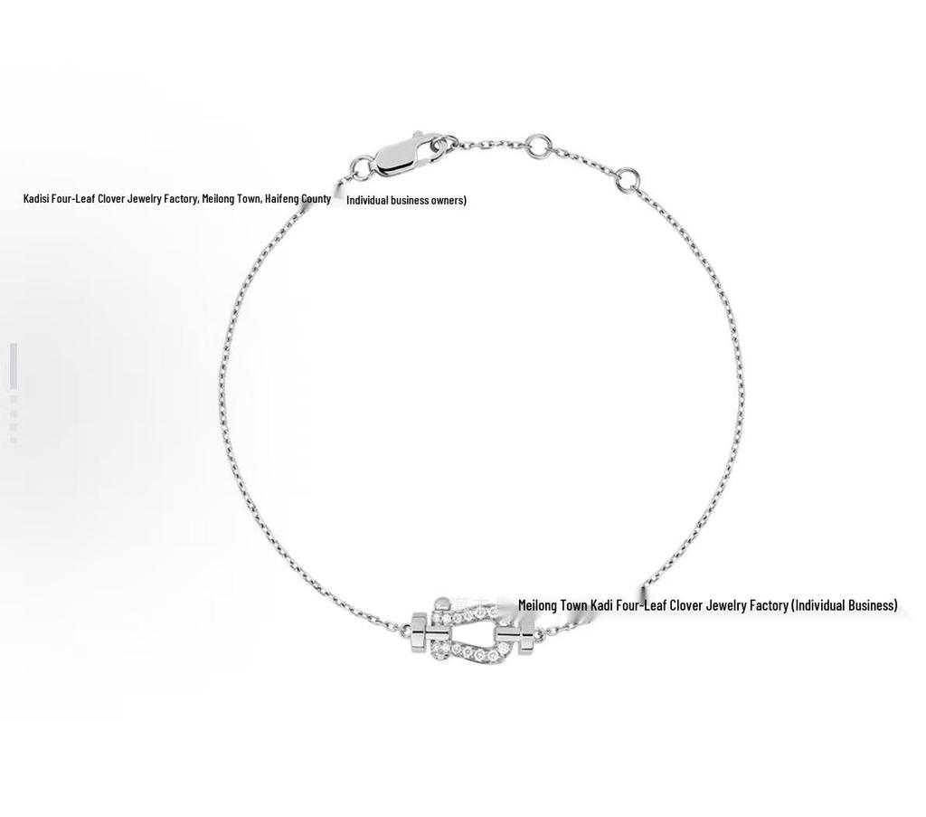 Fred 18K Gold Horsebit Diamant Anhänger Schlüsselbein Kette