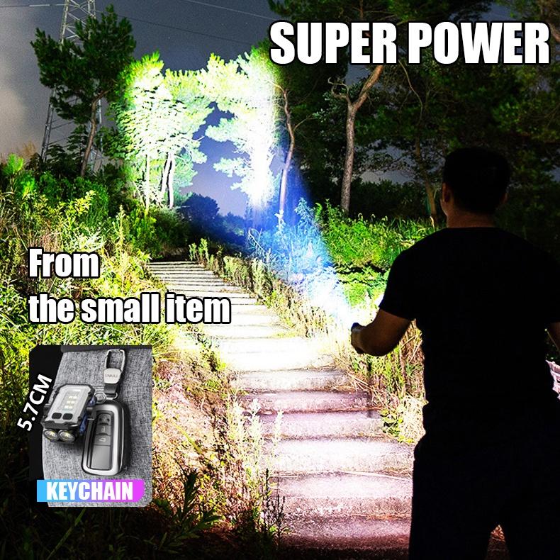 Magnetic COB Keychain Work Light - Ultra Bright, Hands-Free for Car Repair, Mechanics, Rechargeable,Sticks To Metal, Essential EDC,Emergency Tool