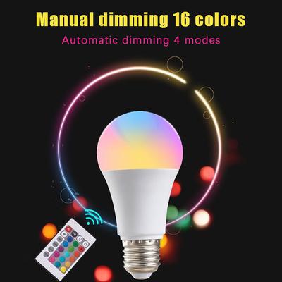 16 Farben RGB-Glühbirne, mehrfarbige LED-Glühbirne, E27-Sockel, 220 V, Haushaltsbeleuchtung, dimmbar, 24-Tasten-Fernbedienung, Atmosphäre, Neonlicht