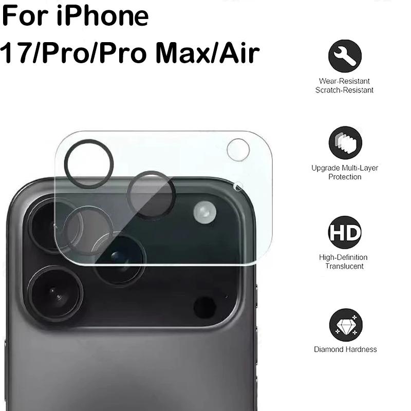 

9H 3D Прозрачная линза Закаленное стекло Пленка для IPhone17 Pro Max Air Защита экрана камеры с полным покрытием от царапин Крышка For iPhone 17 Air