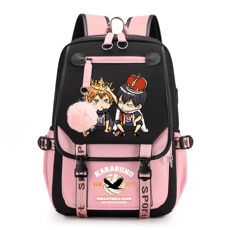 Anime volleyball teenager peripheral printing middle school student schoolbag outdoor large-capacity backpack