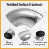 1pcs OD 3 Inch 90 Degree Mandrel Bend Elbow SS304 Stainless Steel Bend Tube Exhaust Elbow Pipe for Car Modified Exhaust System 3" Piping Silver Tone