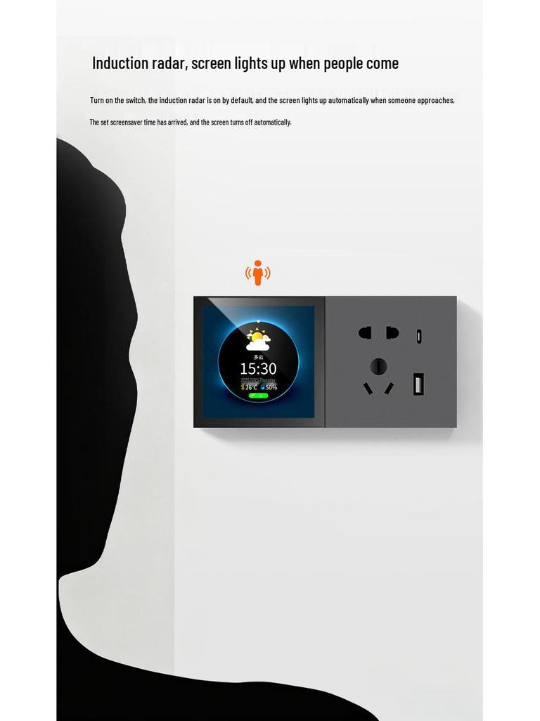 Comutator inteligent multifuncțional Tuya de 4 inch pentru scene și reglare a intensității luminoase cu control prin mobil