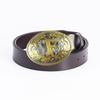 Gold Men's Belt Whole Two-layer Cowhide Fashionable Retro F Letter Belt Plate Buckle
