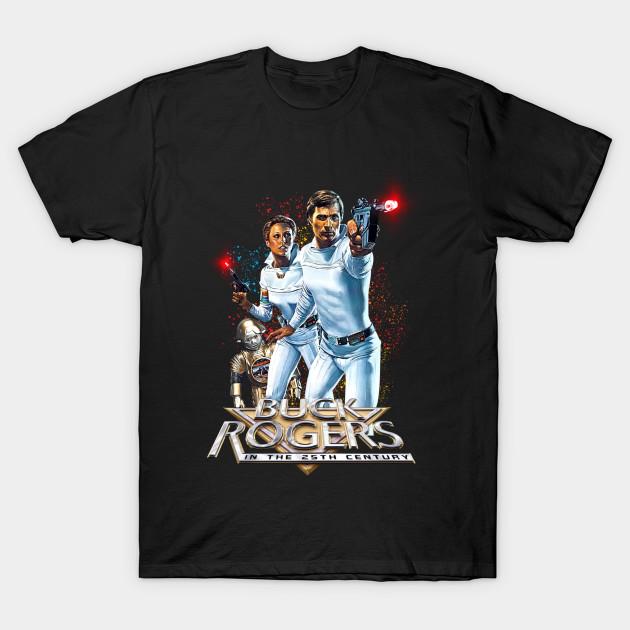Men Black Print T-shirt Buck Rogers 1979 Laser Weapon No-Cut Transfer Paper Print Cotton Tshirt L чёрный