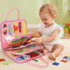 7IN1 Pink Felt Busy Board Educational Sensory Motor Skill Activity Developing Book Toddler Learning Cognitive Exercise Girl Toy