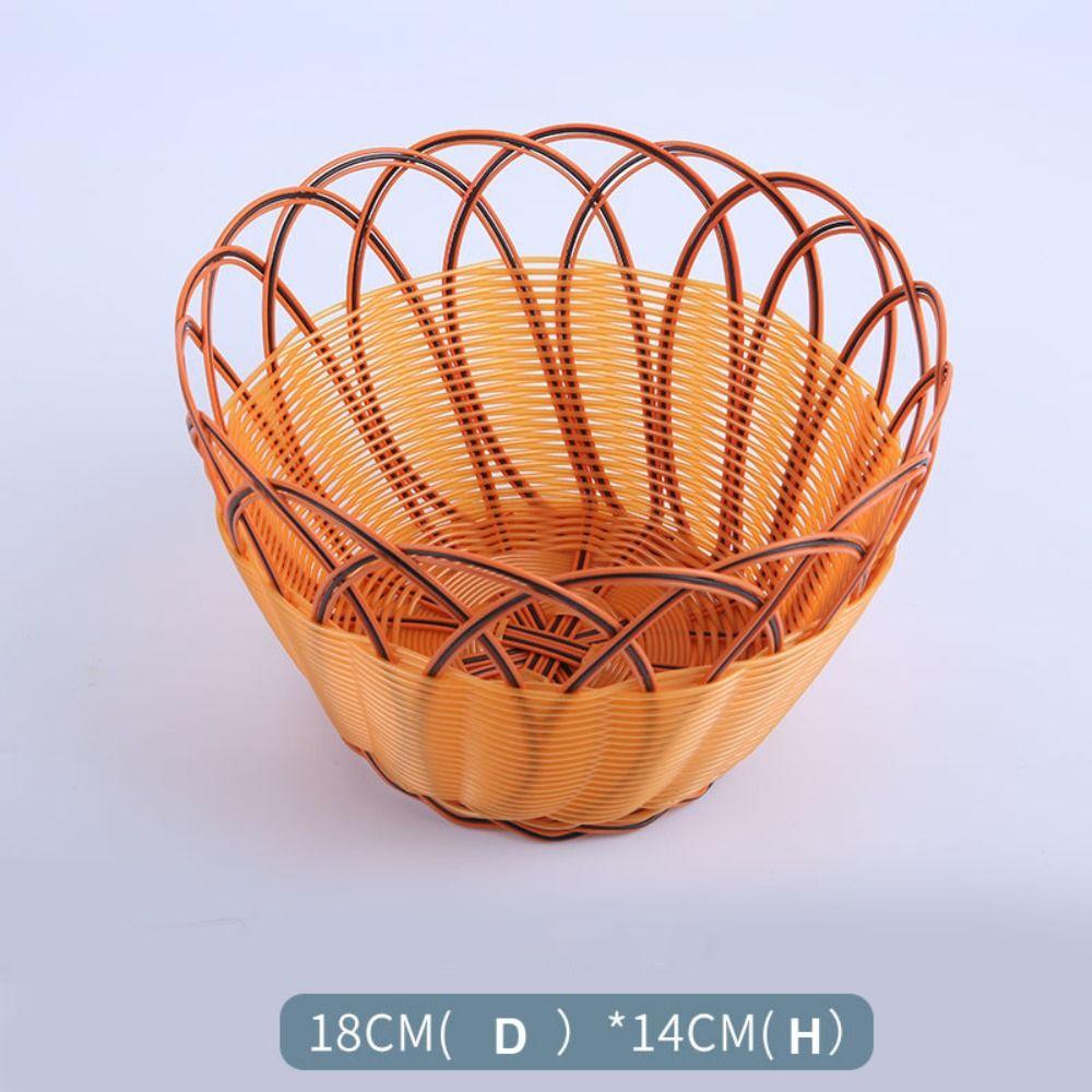 Handgewebte Kunststoff-Imitations-Rebe Obstplatte Härte Brot Obst Gemüse Körbe