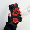 Poppy Flower Bloom Phone Case Black Color For iPhone 7 8 Plus SE2 13 12 11 14 Pro Max X XR XS Soft Silicone Cover Funda Shells