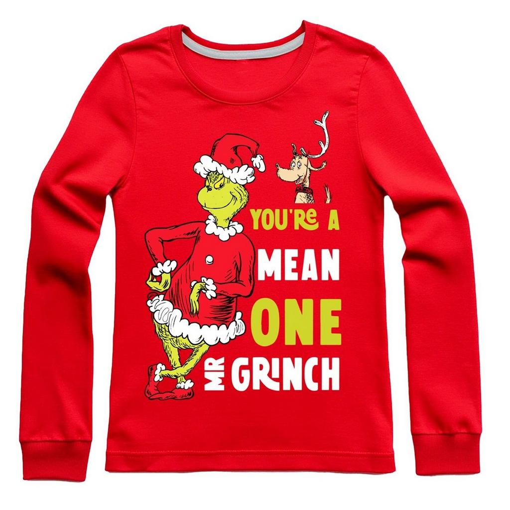 THE GRINCH Womens/Ladies YouÂ´re A Mean One Mr. Grinch Christmas Long Pyjama Set
