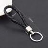 Unisex DIY PU Leather Braided Keychain Woven Rope Pendant Key Ring for Car Bag