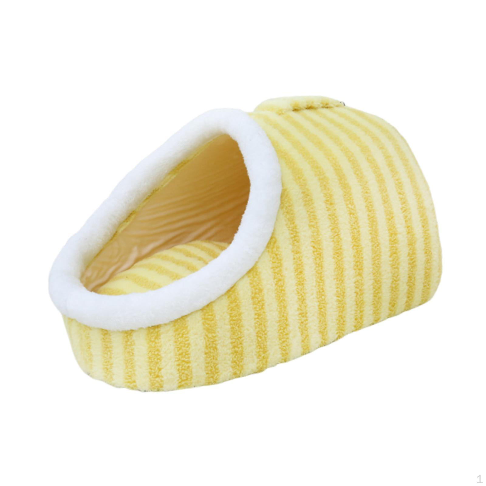 

Cat Bed Cave Dog Tent Crate Soft Portable Nest Thickened Pet House with Removable Cushion for жовтий