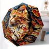1pc Cat Art Printn Automatic Folding Umbrella, Portable & Foldable Design with 8 Ribs, Casual Outdoor Accessory Halloween and Christmas Gift