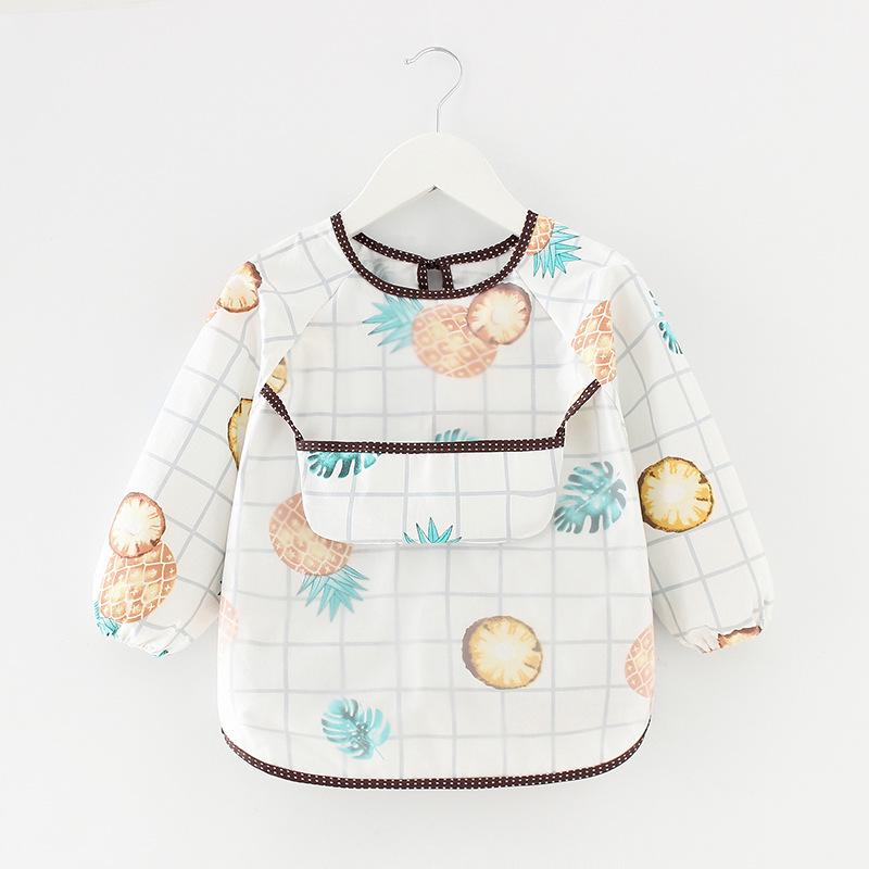 Blouse imperméable en coton à manches longues avec poche pour enfants