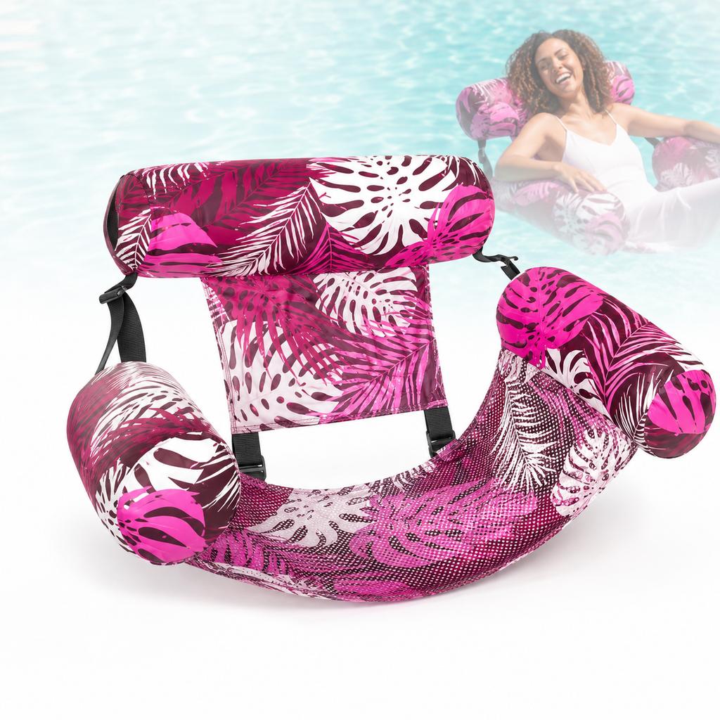 1Pc Heavy-Duty Inflatable Pool Chairs & Noodles – Blow-Up Lounge for Adults, Lake, Beach, Backyard Parties Floating Chair Set
