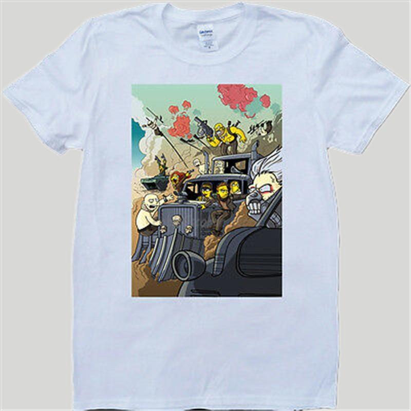 summer Unisex cotton tshirt Mad Max Fury Road Cartoon Unisexs White Custom Made TShirt Unisex brand tshirt male top tees S