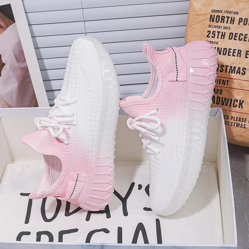 

Кроссовки женские сетчатые спортивные туфли дышащие балетки Zapatillas De Mujer модные балетки на шнуровке беговые Zapatos весна осень взрослые 44