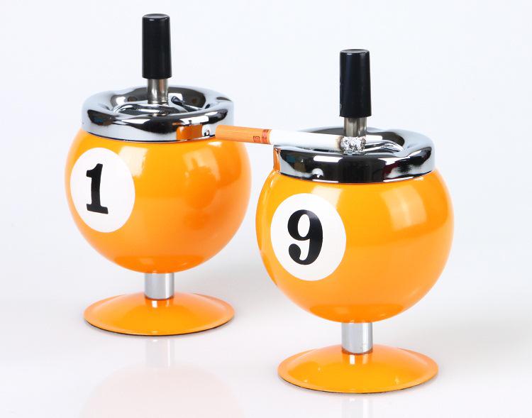 Creative Billiard Ashtray with Lid - Anti-Fly Ash Office Decor