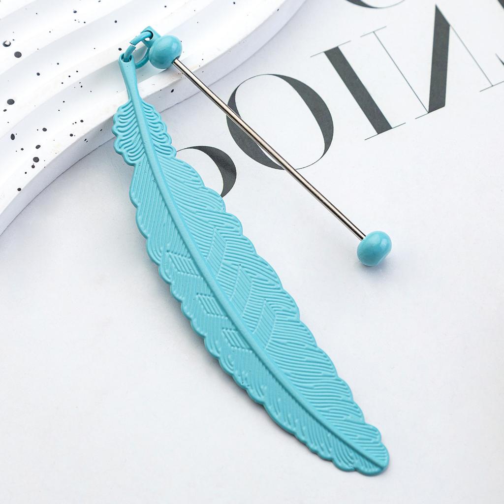 Funny Diy Beaded Feather Bookmark Children Student Reward Metal Book Mark Book Spare Parts Accessories Reading Stationery Gift